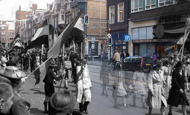 Underground press, Liberation Parade, Amsterdam, June 1945
